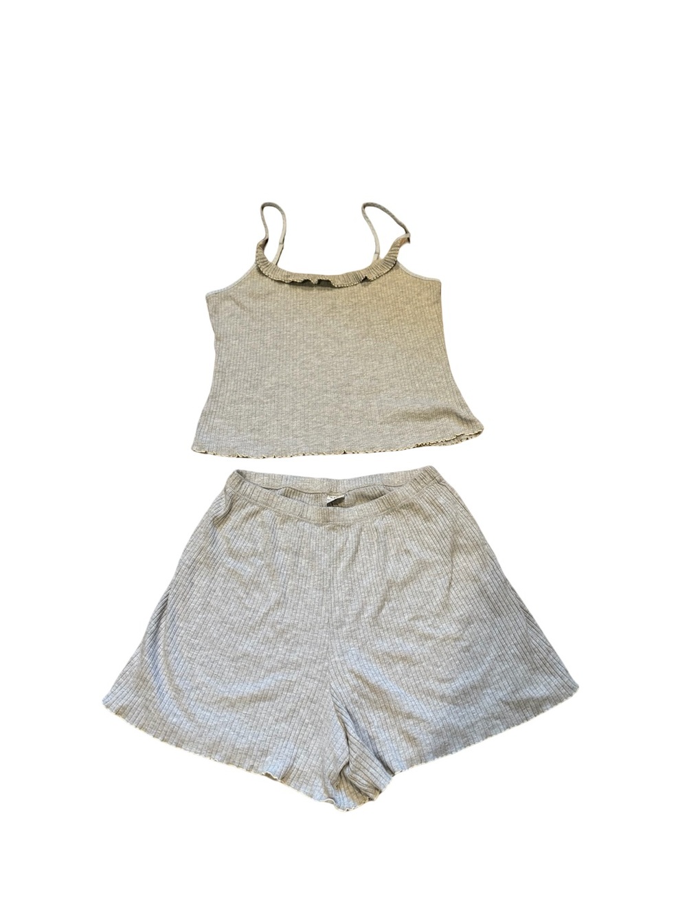 Fashion Bug Ribbed Cream Tank & Shorts Sleep Set